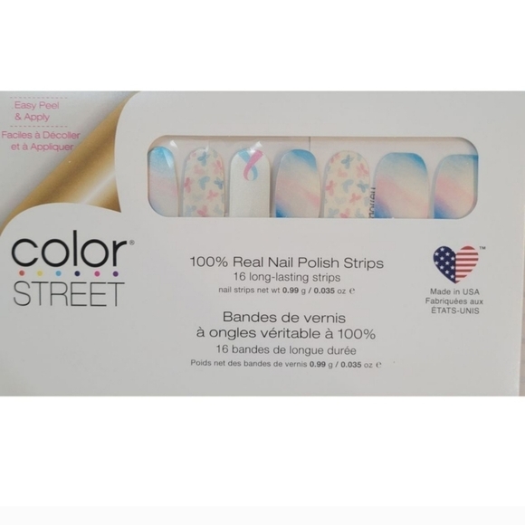 Colorstreet Nail Polish Strips Retired Pattern‎ Never Forgotten Breast Cancer - Picture 4 of 6